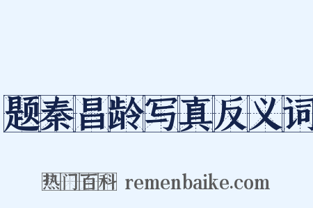 题秦昌龄写真反义词是什么意思的图片